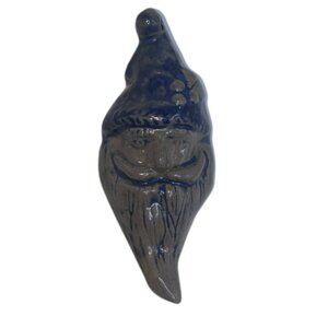 Rowe Pottery Works 1993? Salt Glaze Stoneware Santa  Hanging Tree Ornament